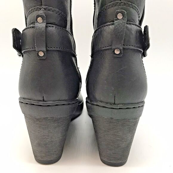 Clarks Artisan Natira Kit Gore-Tex Leather Wedge Boot Women's 9.5 Black Side Zip - Picture 7 of 13